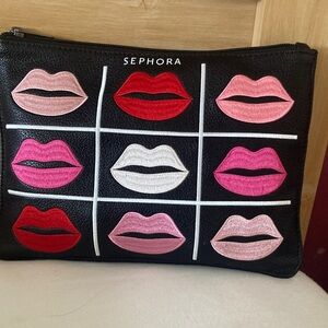 Sephora Black Bag with Colorful Lip Designs